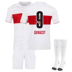 Stuttgart Fußball Trikot, 23/24 Neue Hause/Auswärts Trikot für Kinder Erwachsener, Fussball Trikot Shorts Socken Anzug Jungen Herren von Generic