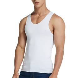 Tank Top Herren Sommer: Sommer Weiss Locker 5XL Unterhemd Tanktop Atmungsaktiv Ärmellose Baumwolle Sport Muskelshirts Unterhemden Oversized Weit Lang 3XL Bauchweg Muskelshirt Tank Top von Generic