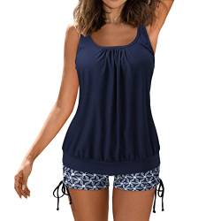 Tankini Damen Große Größen TräGer Badeshorts Tankini Damen Bauchweg GroßE GrößEn Spitze Tankini Cup I Tankini Damen KöRbchen Creme Tankini Damen Mit Shorts Womens Swimsuit Tankini von Generic