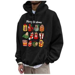 Ugly Weihnachten Hoodie Herren Pullover Lustige Weihnachtspullover Oversized Funny Xmas Kapuzenpullover Christmas Pullover Weihnachtspullover Familie Set Geschenk Pajama Party Schwarz 3XL von Generic