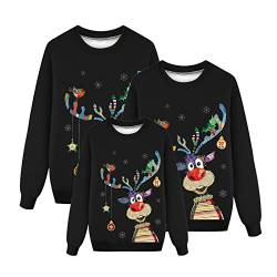 Weihnachtspullover Familie Set Weihnachts Pullover Family Set Damen Herren Kinder Weihnachtspulli Lustig Rentier Weihnachtsoutfit Ugly Christmas Sweater Jumper Weihnachts Pulli Pärchen Outfit 102 von Generic