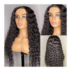 Wigs 30 Inch Water Wave Short Curly Lace Front Human Hair Wigs for Black Women 4x4 Closure Wig Long Deep Frontal Brazilian Wig 13x4 Lace Front Wig Wig (20inches 13x4 lace 150Density) von Generic