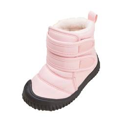 Winterstiefel 28 Girls and Boys Children's Casual Shoes Mesh Soft Sole Breathable Sports Short Boots wasserdichte Winterschuhe Kinder (Pink, 23.5 Infant) von Generic