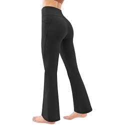 Yogahose Damen Stretch- Sport Leggings Damen High Waist, Sportleggins Damen Lang Hohe Taille Weites Bein Flared Sporthose Schlaghose Bootcut Pilate Yoga Leggins Athletic Lange Hosen von Generic