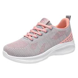 Damen Elegante Orthopädische Schuhe, Frauen Casual Jogging Walking Low Sneaker Bequem Keil mit Weiche Schnürsenkel Orthotic Arch Support Schuhe Outdoor Multisport Wedge, Orange, 37 EU von Generico