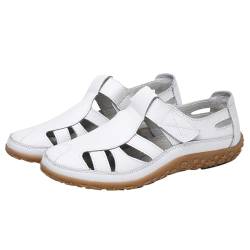 Damen Sandalen mit geschlossener Zehenpartie Bequeme Leichte Trekkingsandalen Elegant Hohl Geschlossene Zehenschuhe Einfache Casual Outdoor Bequem und Lässig Strand Hausschuhe, weiß, 40.5 EU von Generico