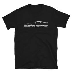 Chevy Corvette Outline C7 C8 C6 Racing Cars T-Shirt für Herren, American Roadster, Schwarz , XL von Générique