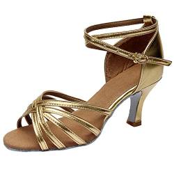 Générique 2024 Neue Weihnachten Frauen Sandalen Mode Tanzschuhe Prom Latein Ballsaal Tanz Sandalen für Frauen Rote Stiefeletten für Frauen High Heels, gold, 41 EU von Générique