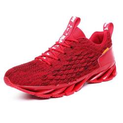 Men's Vaullt Runners,Sport Athletic Breathable Non-Slip Running Sneakers,Comfortable Walking Shoes for Women and Men (Red, Erwachsene, Herren, 45, Numerisch, EU Schuhgrößensystem, M) von Générique