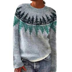 1 Euro Artikel, Pullover Damen Sweatshirt Rundhals Winterpullover Gestrickter Langarm Mode Strickpullover Herbst Winter Wollpulli, 2 Euro Artikel von Generisch