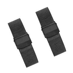 2 STK Universelles Meta Uhrenarmband 10mm – 22mm Milanese Mesh-Uhrenarmband Schnellverschluss Geeignet für 98% Aller Herkömmlichen Uhren Und Smartwatches(Black,18MM) von Generisch