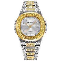 Armbanduhr Herren Beobachten Sie Top Fashion Luxury Herren Berühmte Armbanduhren Quarz Kleid Marke Casual Herrenuhr Herrenuhr (C, One Size) von Generisch