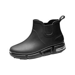 Badelatschen Herren 45 BüRo Schuhe Schuhe Herren Männer Regen Slip Casual Schuhe Kurz Auf Stiefel Wasser Ankle Outdoor Mode männer Casual Schuhe Badelatschen Herren 45 BüRo Schuhe Schuhe (Black, 44) von Generisch