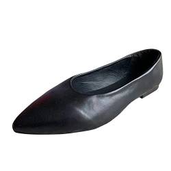 Barefoot Shoes Women Slipper & Mokassins FüR Damen Bequeme Retro-Mode-weiche Farbe der Frauen beschuht Freizeitschuhe der flachen festen alleinigen BarfußSchuhe Damen Damenschuhe Elegant (Black, 40) von Generisch