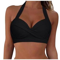 Bikini Oberteil Damen Bikini BH Große Brüste Push up Bikini Top Abnehmbares Brustpolster Bademoden Bikinioberteil Padded Swimsuit Bra Sport Trocknend Swim Bikinioberteil Rückenfrei Swimsuit Oberteil von Generisch