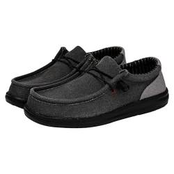 Boot- & Segelschuhe FüR Herren On Herren Schuhe Modische Herren-Sportschuhe für Frühjahr und, Flache Unterseite, leichtes, atmungsaktives Mesh, zum Gesundheitsschuhe Herren Herren Sneaker (Black, 44) von Generisch