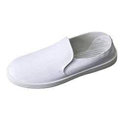 Business Schuhe Herren Pantoletten Herren Atmungsaktive EIN-Fuß-Pedal-Faulschuhe für Herren Koreanische Modeschuhe Lässige Segeltuchschuhe Badelatschen Herren 44 Herren Sandalen 44 (White, 39) von Generisch