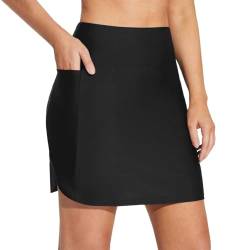 Damen-Badehose, hohe Taille, Rock, Badehose, Badeshorts für Mädchen, Größe 40, Schwarz , XL von Generisch