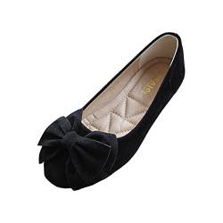 Damen Mary Jane Halbschuhe FüR Damen Slipper Damen Damen Singles Schuhe Flache Schuhe Bowknot Freizeitschuhe Slip On Arbeitsschuhe Sandaletten Mit Absatz Summer Shoes for Women (Black, 38) von Generisch