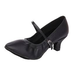 Damen Moderne Tanzschuhe Indoor Tanzschuhe Tanzen Square Dance Schuhe National Standard Tanzschuhe High Hills für Frauen, Schwarz , 37.5 EU von Generisch