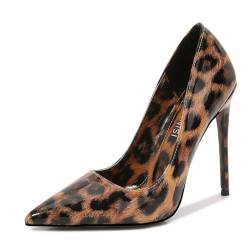 Damen Sexy Leopardenmuster Spitze Hochhackige Pumps, Stilettos (Aprikose, Erwachsene, Damen, 35, Numerisch, EU Schuhgrößensystem, M) von Generisch