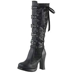 E Stiefeletten Damen WeißE Stiefeletten Gebunden gotische Mode Stiefel Bögen Knete Frauen Plattform Schuhe aus Damenstiefel Damen Schuhe Elegant wasserdichte Schuhe (Black, 35) von Generisch