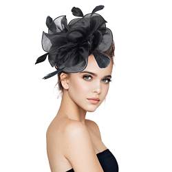 Fascinator Hüte für Damen Braut Kopfschmuck Hochzeit Cocktail Haarreif Cocktail Party Tee Kopfbedeckung Elegant Haarclip Fasching Haarklammer für Hochzeit Party Kirche von Generisch