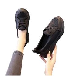 Festliche Schuhe Damen OrthopäDische Schuhe Damen Bequeme orthopädische Wanderschuhe für Damen 2024 orthopädische, atmungsaktive Slip-On-Schuhe mit Pretty Ballerinas Damen Schwarze (Black, 39) von Generisch