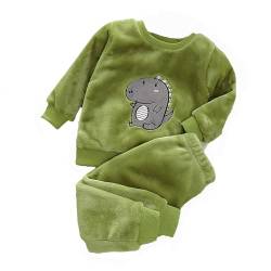 Fleece Schlafanzug Kinder Baby Flannel Zweiteiliger Schlafanzug Kleinkind Mädchen Jungen Niedliche Dino Pyjama Set Winter Fleece Schlafanzüge Weihnachten Nachtwäsche 80 86 92 98 104 110 116 122 128 von Generisch