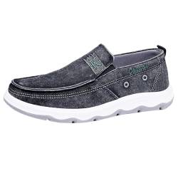 Generico Mokassins Herren Ohne Schnürsenkel Sommer Slip-on Loafers Herren Atmungsaktiv Weiß Gehen Schuhe Running Sportschuhe Turnschuhe Herren Arbeit, Schwarz , 43 EU von Generisch