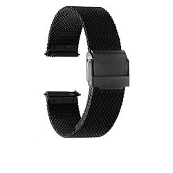 Generisch 2 STK Armband für Smartwatches für Damen 10MM – 22MM Milanese-Ersatzarmband Armband Mit Schnellverschluss Passt Auf 95% Aller Uhren(Black,22MM) von Generisch