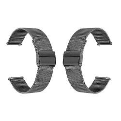 Generisch 2 STK Milanese Mesh-Uhrenarmband 10MM-22MM Schnellverschluss-Uhrenarmband Armband Passend Für 98% Aller Herkömmlichen Uhren Und Smartwatches(Black,14MM) von Generisch