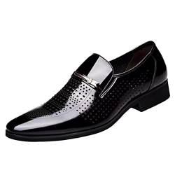 Generisch Anzugschuhe Herren Lederschuhe Business Klassischer Schnürschuhe Glattleder Derby Hochzeit Brogue Schuhe Herrenschuhe Schwarz Elegante Herrenschuhe von Generisch