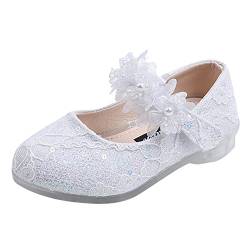 Generisch Barfußschuhe Kinder Mädchen Baby Prinzessin Schuhe Strass Sandalen Tanzschuhe Säuglingsperlen Kristall Schuhe Einzelne Kinderschuhe Hausschuhe Baby 1 Jahr (White, 23 Toddler) von Generisch