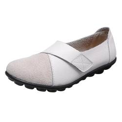 Generisch Bequeme Schuhe Damen Hohe Schuhe Orthopädie Damen-Nähmode, lässig, Flacher Absatz, Trendige Freizeitschuhe Weiß Turnschuhe DamenBarfußSchuhe Damen Schuhe FüR (White, 42) von Generisch