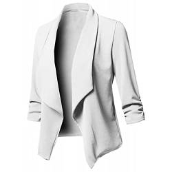 Generisch Blaser Jacke Damen, Elegant Schwarz Baumwolle Modern Blazer Anzug Business Slim Fit Leicht Festlich Longblazer Blaser Jacke Sportlich Lang Langarm Große Größen Übergangsjacke Jackett von Generisch