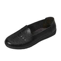 Generisch Damen OrthopäDische Pantoletten Zehenschuhe Damen einfarbig Strass Flache Sohle Bequeme Freizeitschuhe Damen Schuhe Damen Bequem Sneaker Schwarz (Black, 37) von Generisch