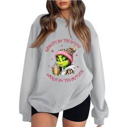 Generisch Grinch Pullover Damen Weihnachtspullover Weihnachten Partner Weihnachten Grinch Pullover Damen Weihnachts Hemd Winter Für Sweater Grinch Pullover Weihnachten Hoody (A23,L) von Generisch