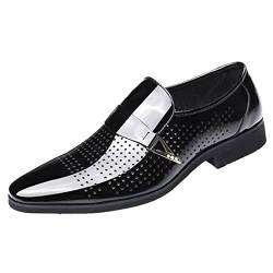 Generisch Herren Schuhe Echtleder Smoking Elegante Business Formal Work Hochzeit Anzugschuhe Schnürsenkel Kalbslederschuhe Herrenschuhe Schwarz Tracht Schuhe Herren von Generisch