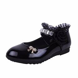 Generisch Kinder Mädchen Mode Prinzessin Blumenstrass Tanz Kleinkind Sandalen Schuhe Biobaumwolle Babykleidung (Black, 28) von Generisch