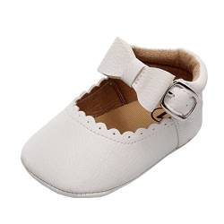 Generisch Kleinkind Mädchen Einzelschuhe Bowknot Erste Schuhe Schnallenriemen Kleinkind Weiche Unterseite Atmungsaktive Prinzessin Schuhe Winter Schuhe Junge (White, 22 Toddler) von Generisch