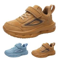 Generisch Sportschuhe Kinder Leder Bequeme Laufschuhe Turnschuhe Mädchen Junge Sneaker Casual Kinderschuhe Wasserdicht Wanderschuhe Weiche Sohle rutschfeste Schuhe Braun Blau Gr.28-40 von Generisch