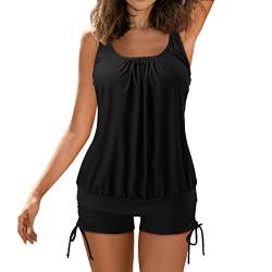 Generisch Tankini Große Größen Badeanzug Damen Mit Cups Und Bügel Bauchweg Badeanzug Damen Sexy Badeanzug Damen Große Größe Zweiteiler Damen Push Up Zweiteiliger Badeanzug Bademode Damen Tankini 42 von Generisch