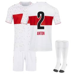 Generisch Vfb Stuttgart 23/24 Hause/Auswärts Neue Fußball Trikots Shorts Socken Set für Kinder und Erwachsene, Stuttgart Trikot Fussball Jungen Herren Trainingsanzug von Generisch