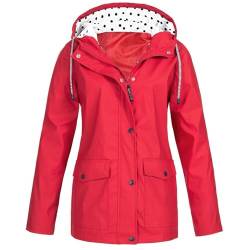 Generisch WinterjackeDamen Sale Clearance, Parka FüR Frauen -& Atmungsaktiv - üBergangsjacke FüR Den Winter - Regenjacke Mit Kapuze - Wetterfester Regenmantel & Outdoor Jacke von Generisch