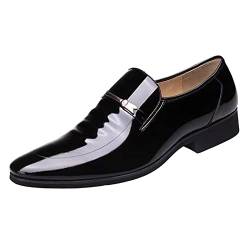 Herren Leder Schuhe Lederschuhe Oxford Formale Schuhe for Männer Business Schuhe Einfarbige Lederschuhe für Herren Schuhe Blau,Schwarz,Gelb,Braun Schwarze Anzugschuhe Herren Anzugschuhe Jungen von Generisch