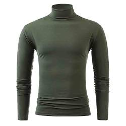 Herren Rollkragenshirt Langarm,Herren Longsleeve Rollkragenpullover Regular Fit Langarmshirts Rollkragen Pullover Baumwolle Sweatshirt Elastisch Einfarbig von Generisch