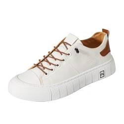 Herren Schuhe Schwarz Breite Schuhe Herren Mode Und Casual Männer Flache Leichte Mesh Atmungsaktive Einfarbig Slipins Herren Schwarze Anzugschuhe Herren (White, 40) von Generisch