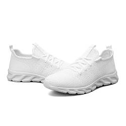 Herren-Straßenlaufschuhe Mesh Sommer Outdoor Weiße Schuhe Joggingschuhe Turnschuhe Atmungsaktiv Leicht Running Gym Sport Atmungsaktive Schuhe Herren Sport Shoes for Men Weiß 43 von Generisch