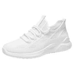 Herrenschuhe Extra Weit Leichte Schuhe Herren Mode Und Casual Männer Flache Leichte Mesh Atmungsaktive Einfarbig Schwarze Sneaker Herren Männer Sommerschuhe (White, 41) von Generisch